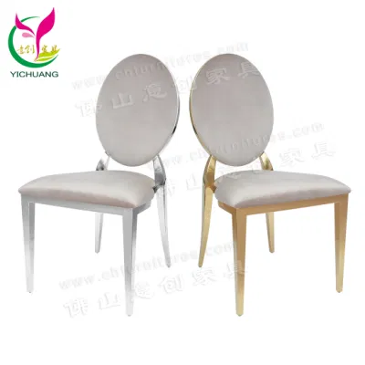 Hc-Ss26-2 Moern barata de acero inoxidable de Rim el oro blanco de Eventos Fiesta de Bodas Sillas apilables de cojín