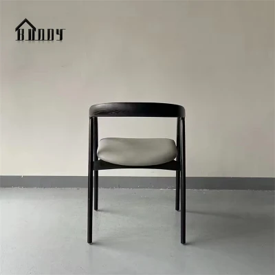 Nordic Black Walnut silla sólida comedor Sala de reuniones Oficina de muebles silla