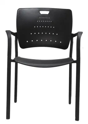 Marco recubierto de metal de color negro de plástico plegable Cubierta de asiento de atrás del tubo de 25mm de espesor 1,8 mm de la Sala de Conferencias Cátedra