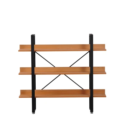 Muebles de Salón estantería metálica para Rack Framewooden Reservar Casa Estantería Metálica 3 niveles de diseño