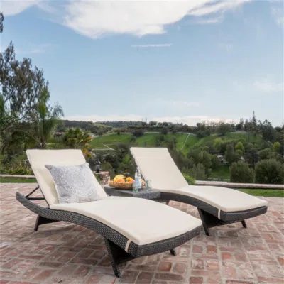 La fábrica de muebles de rattan chaise lounge al aire libre para la piscina.