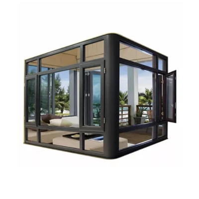 El lujo de aluminio aislados de vidrio templado al aire libre Jardín