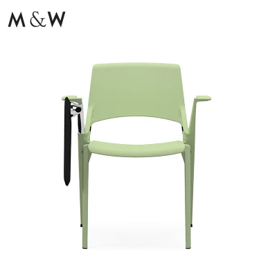 Sillas de oficina de plástico barato Marco de metal Foldable formación de Sala Sillas con mesa de escritura