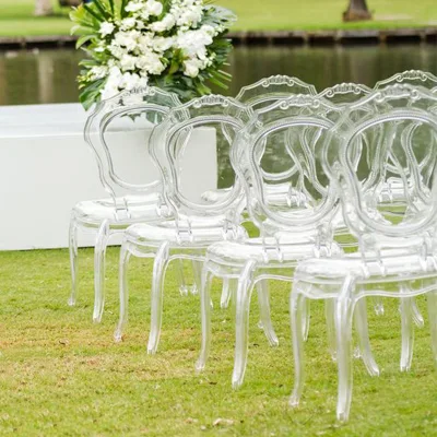 Boda resina transparente acrílico claro PC Chavari sillas