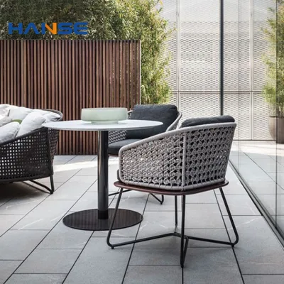 Peso ligero de aluminio de jardín de mimbre Muebles de Exterior Stacktable bistró francés Rattan silla
