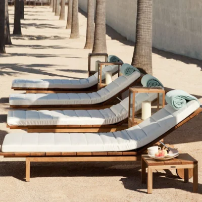 Silla de salón al aire libre Chaise, salón de aluminio Rattan Chaise para césped, playa, terraza, baños de sol junto a la piscina