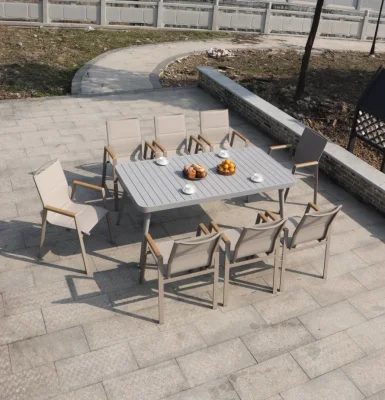 Patio al Aire Libre Villa de las mesas y sillas Open-Air balcón fuera de la tabla de aleación de aluminio nórdico Simple Ocio mesas y sillas