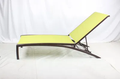 Muebles de cubierta de la piscina comercial Marco de aluminio malla tejido exterior Chaise Salón