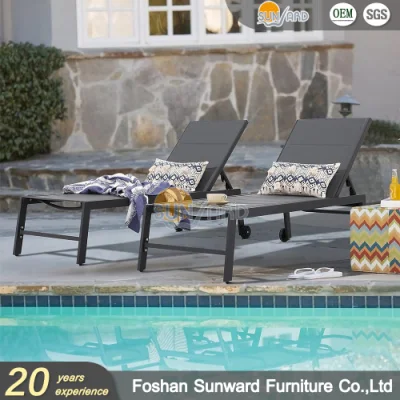  Salón exterior con malla ajustable para chaise para nadar en la playa Piscina