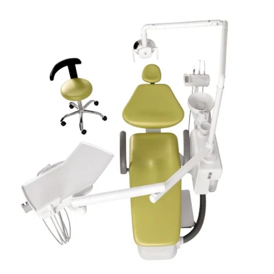 2022 Nueva Economía China mayorista de accesorios portátiles Prosthodontics Foshan LED Cuero Sillon Suntem Unidad Dental Presidencia armazón de aluminio