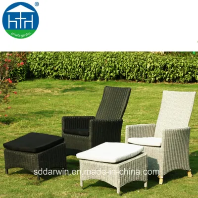  Sillones de mimbre PE exterior baratos Sillón con reposapiés