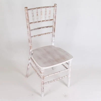  China Limewash Color de madera silla de comedor Tiffany Chiavari Hotel