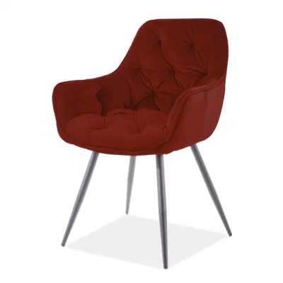  Una muestra gratis gran Malasia Armrst Gris Beige claro de la pierna cromada Silla de Comedor de tela con tela chaise lounge comedor silla