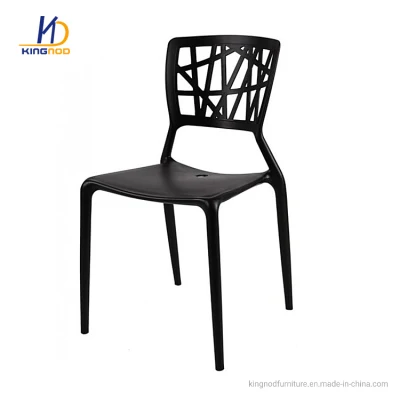 Barata negro de plástico PP apilable moderno comedor exterior Silla para mesa de comedor Set