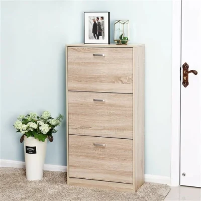  Estilo europeo tres capas de madera muebles de casa almacenamiento de zapatos Armario Rack al por mayor