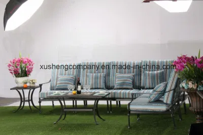  Fundición de aluminio juego de comedor al aire libre muebles Azusa brazo izquierdo Club Silla Sofá exterior