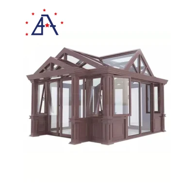  Vidrio exterior Solarium Solarium carcasas de aluminio de jardín de invierno de aluminio prefabricados Casas Prefabricadas