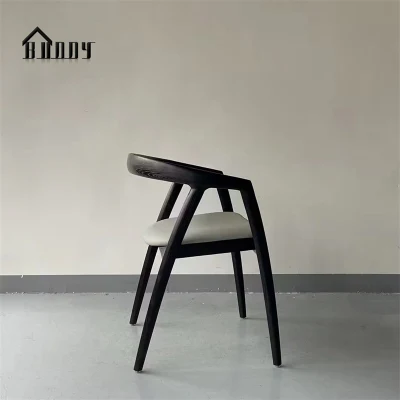 Nordic Black Walnut silla sólida comedor Sala de reuniones Oficina de muebles silla