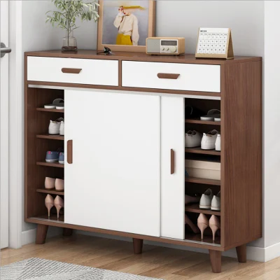  Caja de zapatos Casa económica puerta sencilla estante extraíble puerta de armario Almacenamiento multicapa adecuado para interiores que ahorran espacio