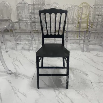 Mobiliario de jardín de bodas de plástico de resina Negro Tiffany Sillas