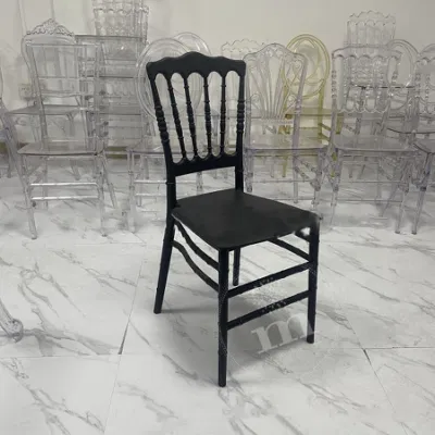 Mobiliario de jardín de bodas de plástico de resina Negro Tiffany Sillas