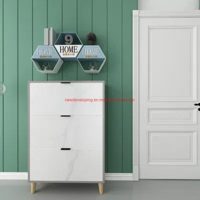  Armario de almacenamiento de zapatos blanco de madera moderno, mejor bastidor de zapatos