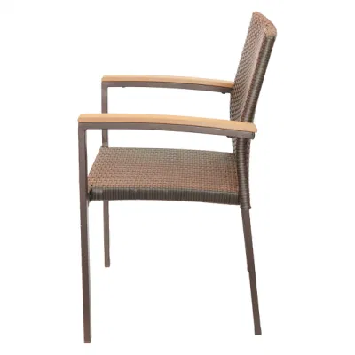 Exterior apilable café jardín francés de mimbre mimbre mimbre al aire libre juego de mesa y silla silla de jardín mejor venta sillas de ratán