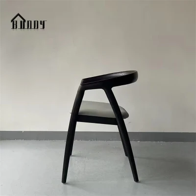 Nordic Black Walnut silla sólida comedor Sala de reuniones Oficina de muebles silla