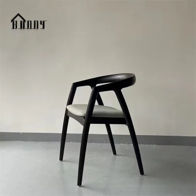 Nordic Black Walnut silla sólida comedor Sala de reuniones Oficina de muebles silla