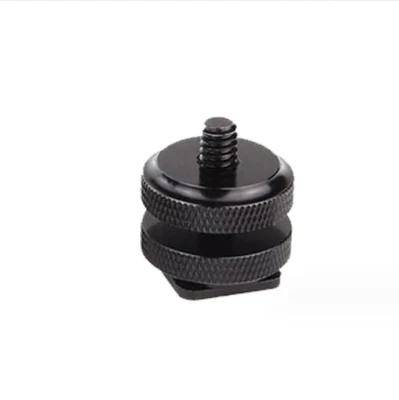 3/8 cierre doble del tornillo metálico del trípode a la zapata de flash Soporte del adaptador