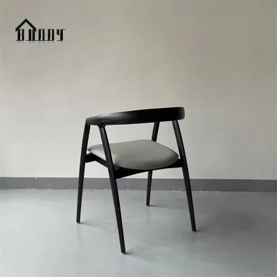 Nordic Black Walnut silla sólida comedor Sala de reuniones Oficina de muebles silla