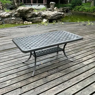 Muebles de aluminio fundido Mobiliario de jardín exterior Sofá trenzado 5PCS