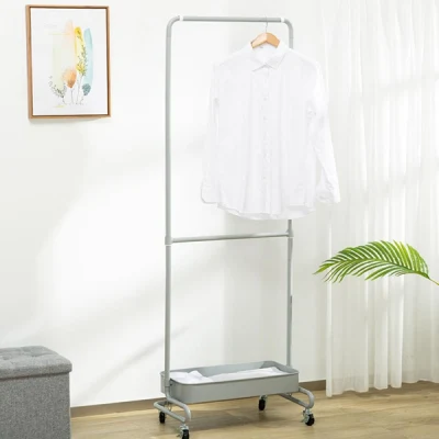 Perchero de pie dormitorio colgador de ropa con estantes Rack