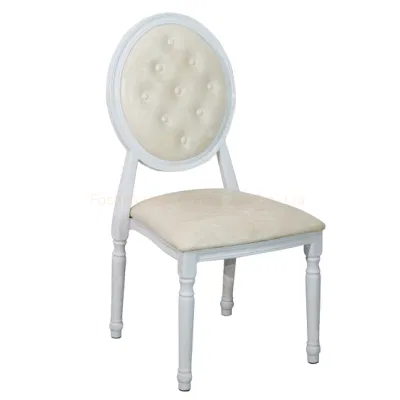 Fabricante Muebles estilo francés caña curva redonda espalda tapizado Louis Comedor silla Hotel Casa Banquete Madera Metal silla de boda