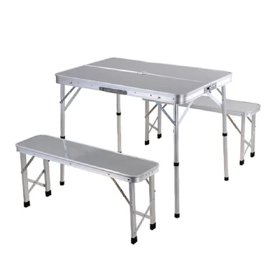Mesa plegable de aluminio para acampar