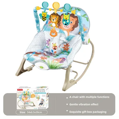 Uso en el hogar de juguete infantil de dibujos animados para dormir, silla mecedora y columpio relajante para bebés con música y vibración.