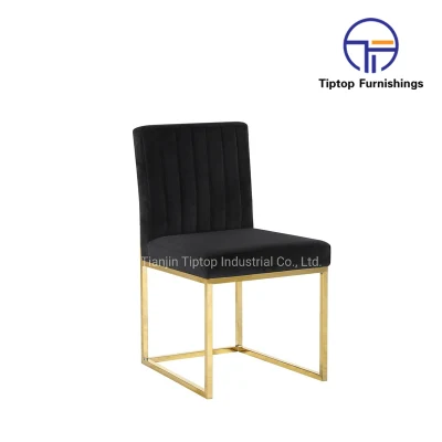  Hotel de estilo europeo Silla de Comedor de terciopelo de la Pierna de acero inoxidable Silla de Comedor