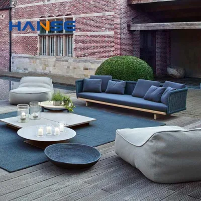  Jardín Exterior moderno de 5 plazas sofás tres piezas de asientos de Aluminio L Patio sofá