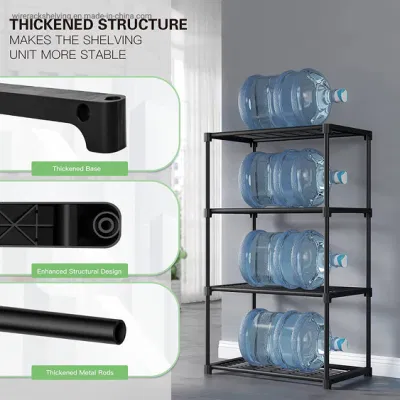 La unidad de almacenamiento estanterías, Armario Cable estanterías para almacenamiento con Metal apilable de 4 niveles DIY armario de estantes, estanterías para Cocina Dormitorio Cuarto de lavandería Sala de estar