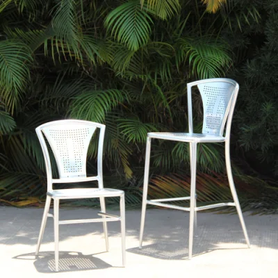 Hot Sale comedor Juego de aluminio Metal Industrial Home Jardín Restaurante Silla al aire libre
