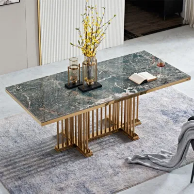 ODM OEM Inicio Mobiliario de Hotel Juego de mesa de mármol rotación redonda Restaurante Sintered Stone, mesa y silla