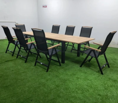 Muebles de jardín al aire libre mesa extensible y plegable sillas de comedor
