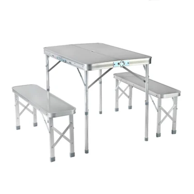 Mesa plegable de aluminio para acampar