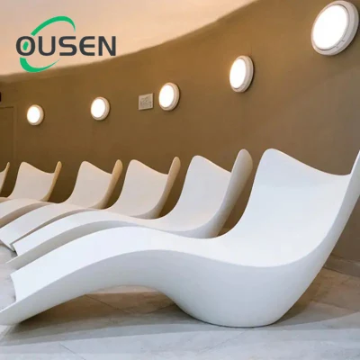 Plástico reforzado con fibra de vidrio patio piscina al aire libre muebles tumbonas Chaise tumbona doble