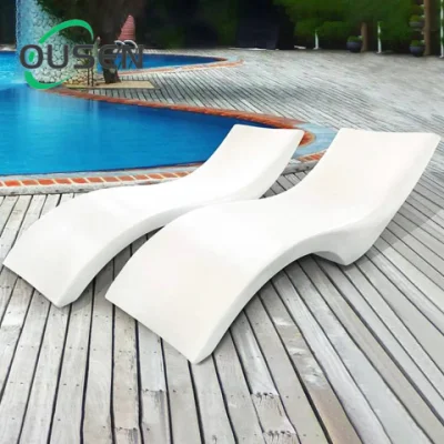 Plástico reforzado con fibra de vidrio patio piscina al aire libre muebles tumbonas Chaise tumbona doble