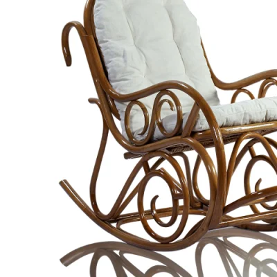 Cómoda Mecedora de mimbre mimbre natural con cojín silla Sillón