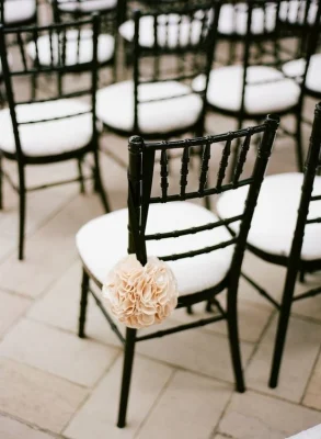  Calidad perfecta duradera para banquetes al aire libre Monobloc resina plástico Tiffany Negro Sillas Chavari