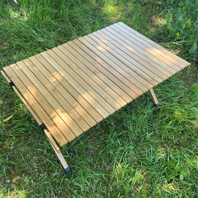Tabla de plegado de Picnic de bambú de alta calidad al aire libre Camping mesas abatibles asiento 2