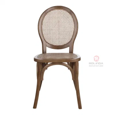 Alquiler de ratán sillón apilable atrás Xv Rattan Silla Catering Sillas de comedor