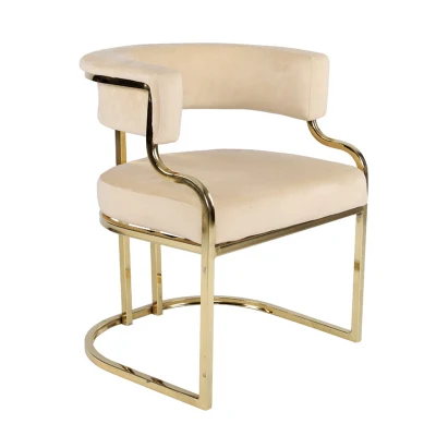  Fábrica de mayoristas Café personalizado Metal Dine Sillón moderno Muebles Restaurante Sillas de tela de terciopelo
